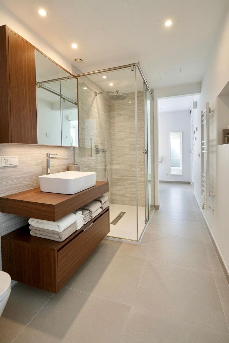 Modernes Badezimmer mit Dusche